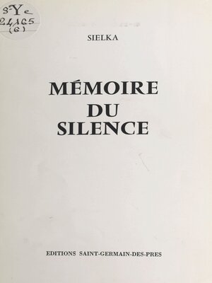 cover image of Mémoire du silence